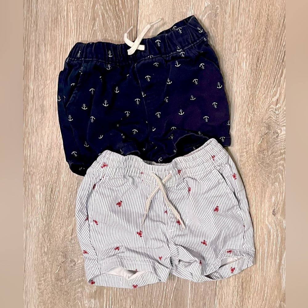 Old Navy Shorts (Set of 2) baby boy nautical sailor / lobster 12-18 months